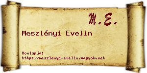 Meszlényi Evelin névjegykártya