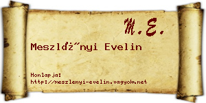 Meszlényi Evelin névjegykártya