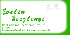 evelin meszlenyi business card